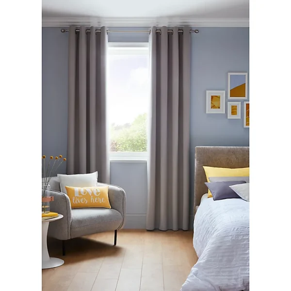 qualité supérieure Castorama Rideau Occultant Thermique Vestris GoodHome Serenity Beige L.260 X L.140 Cm 1