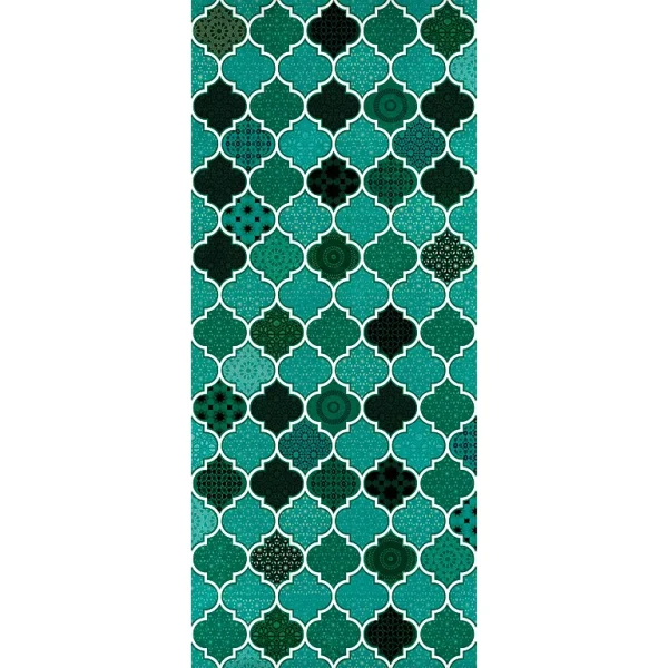 Castorama Tapis Vinyle Motif Arabesques Vertes L.116 X L.49,5 Cm X Ep. 2 Mm REMISE allant 1