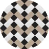 en france Castorama Tapis Vinyle Rond Motif Rectangles, Carrés Blancs, Noirs Et Naturels Et Bois ⌀99cm X Ep. 2mm 5